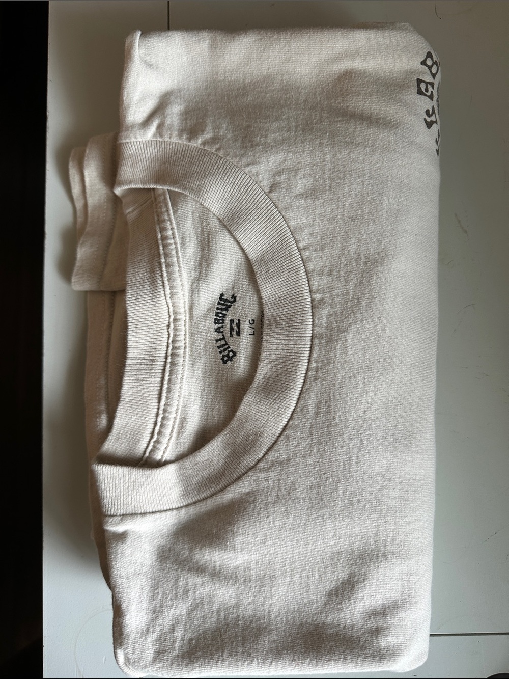 Billabong Men's Short Sleeve T-Shirt in Cream with brown Logo L - Picture 7 of 7